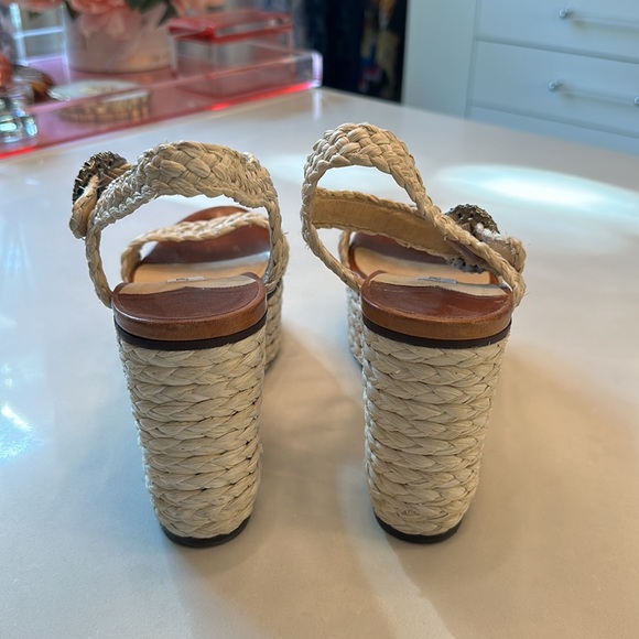 Jimmy Choo Nylah raffia wedges with signature crystal embellished buckle - Picture 5 of 8